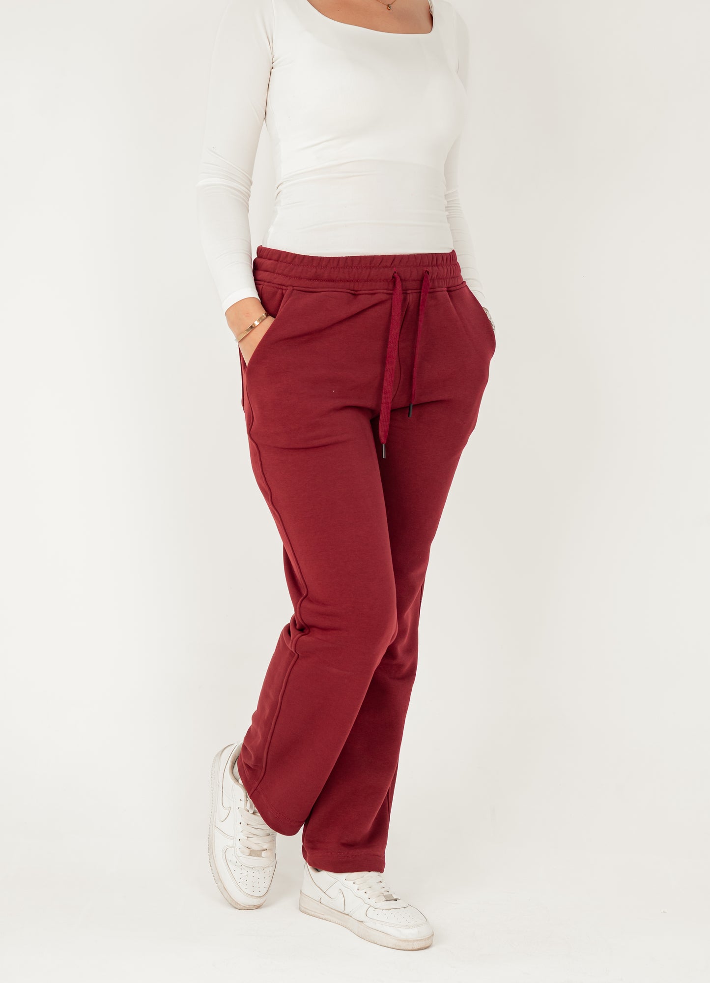 Burgundy French Terry Sweatpants