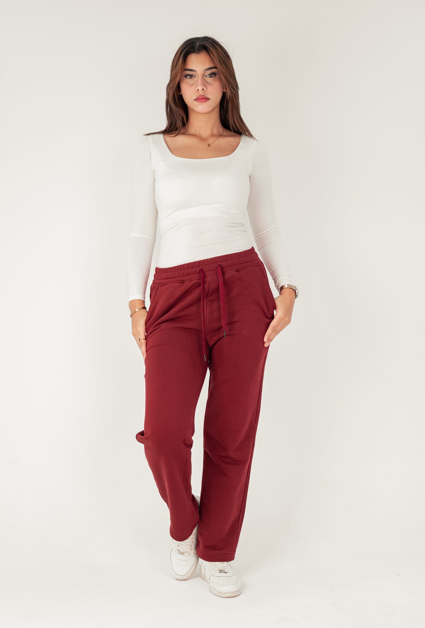 Burgundy French Terry Sweatpants
